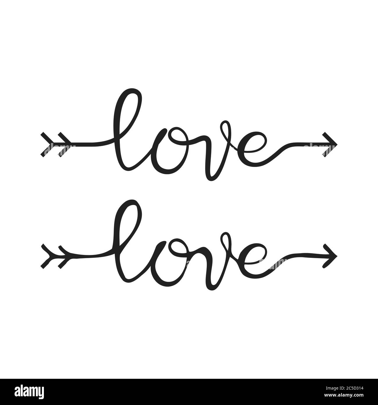 Love lettering, handwritten text inscription with arrow black vector icon  set Stock Vector Image & Art - Alamy