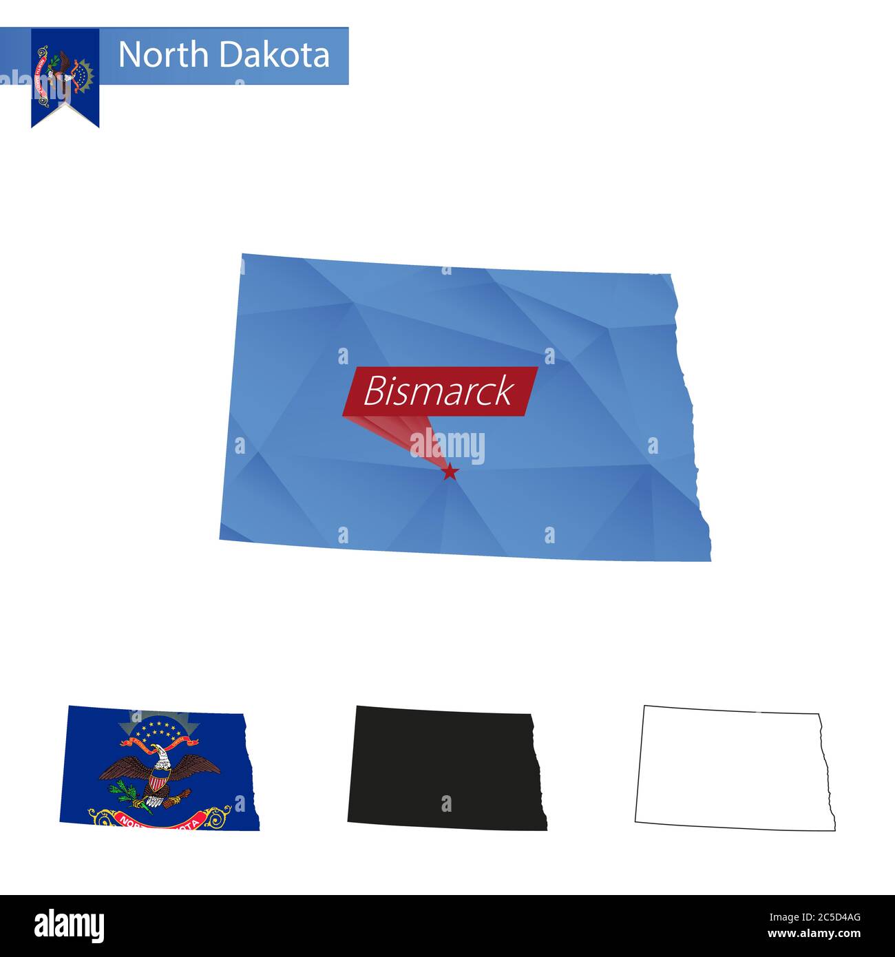 State of Minnesota blue Low Poly map with capital Saint Paul, versions with  flag, black and outline. Vector Illustration Stock Vector Image & Art -  Alamy