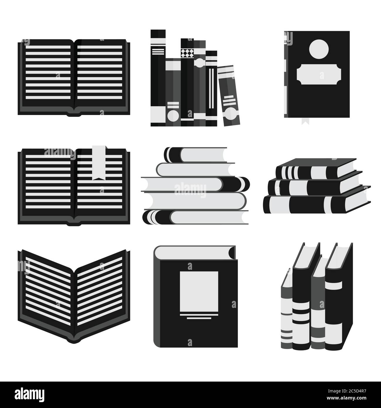 Set of book icons in flat design style Stock Vector Image & Art - Alamy