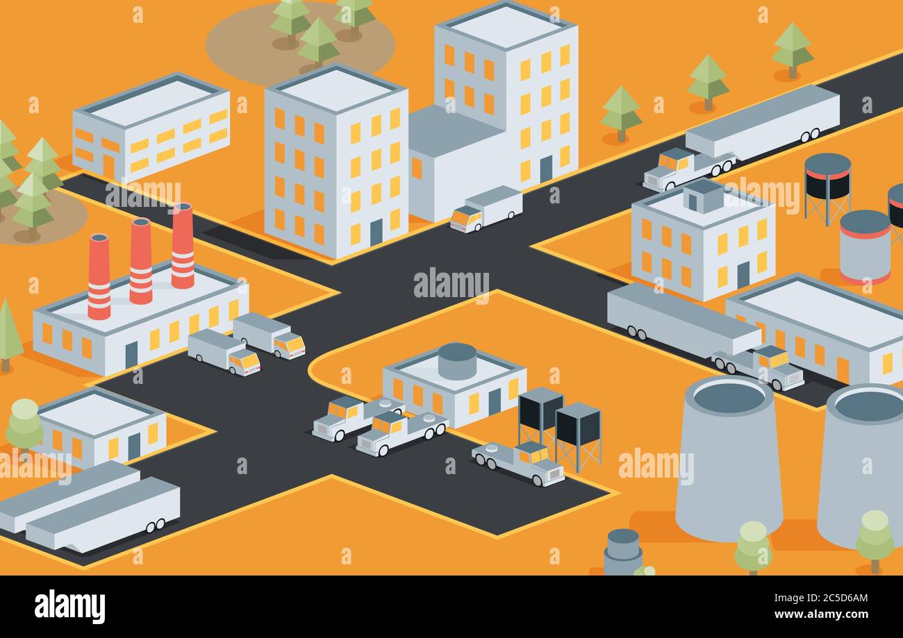 Industrial estate view Stock Vector Images - Alamy