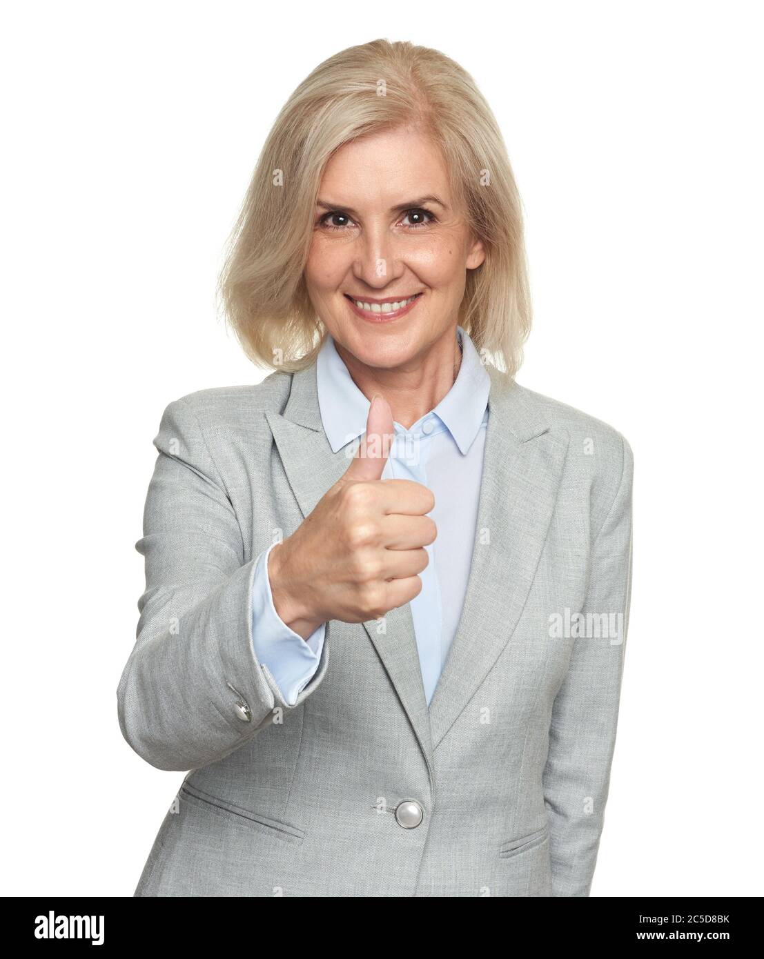 Old lady showing thumbs up hi-res stock photography and images - Alamy
