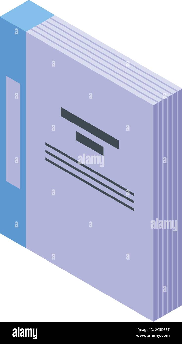 Analytics paper folder icon, isometric style Stock Vector
