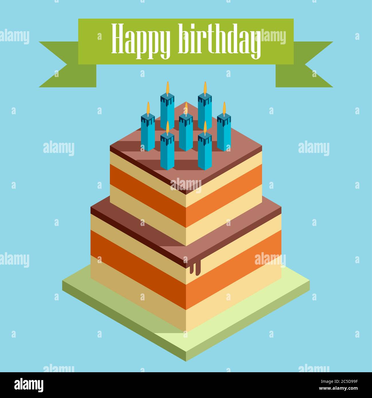 Vector picture with birthday cake Stock Vector Image & Art - Alamy