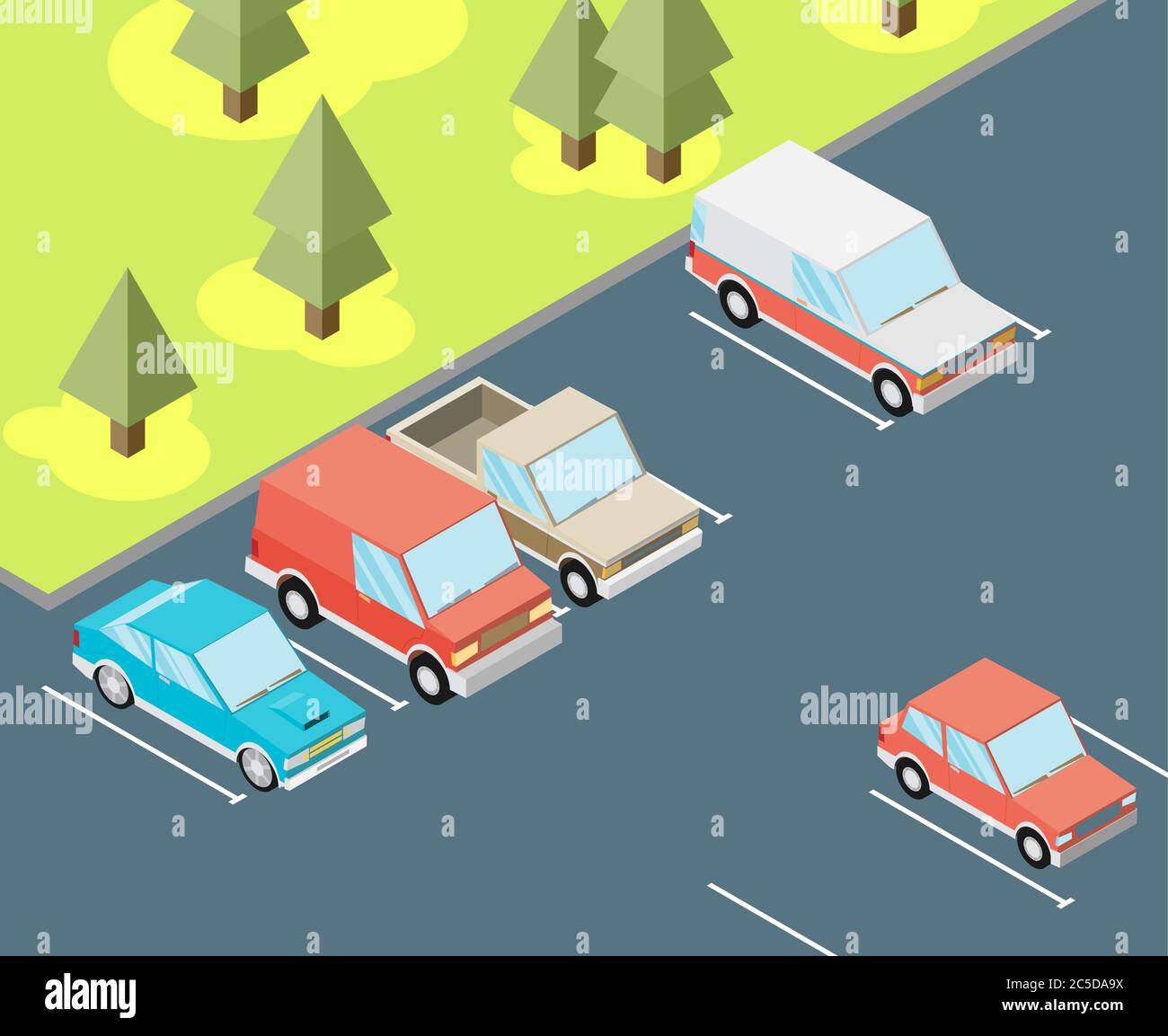 Isometric car parked. Flat vector Stock Vector Image & Art - Alamy