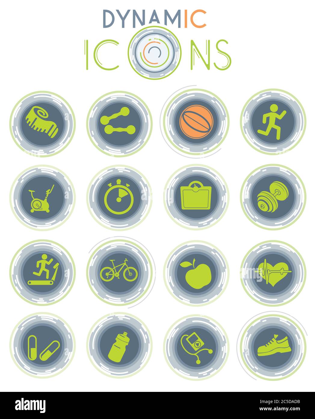 fitness dynamic icons Stock Vector