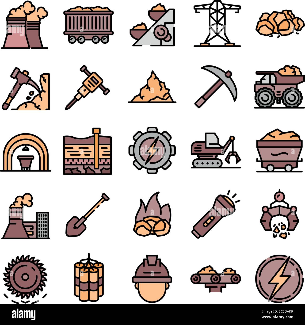 Coal industry icons vector flat Stock Vector Image & Art - Alamy