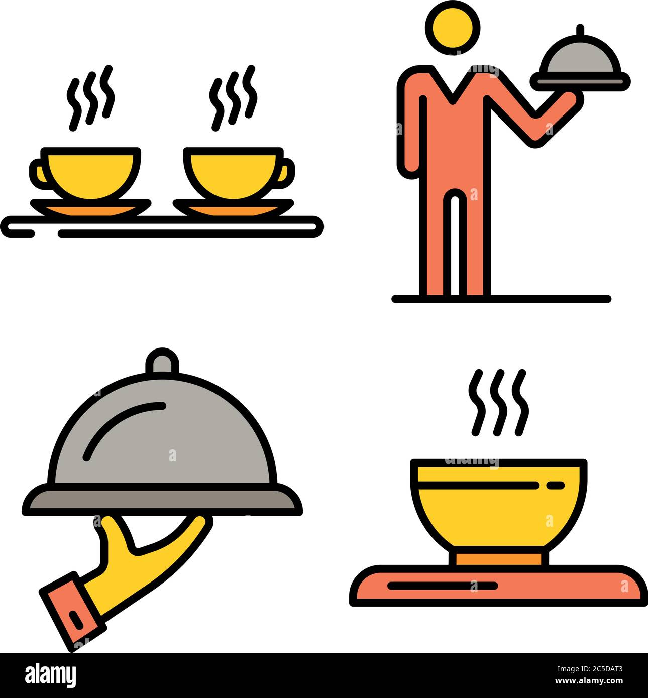 Waiter icons vector flat Stock Vector Image & Art - Alamy