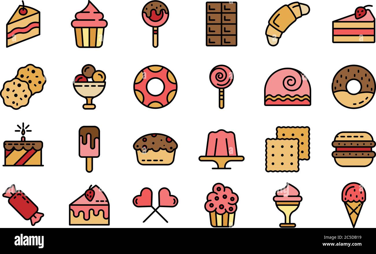Confectionery icons vector flat Stock Vector Image & Art - Alamy