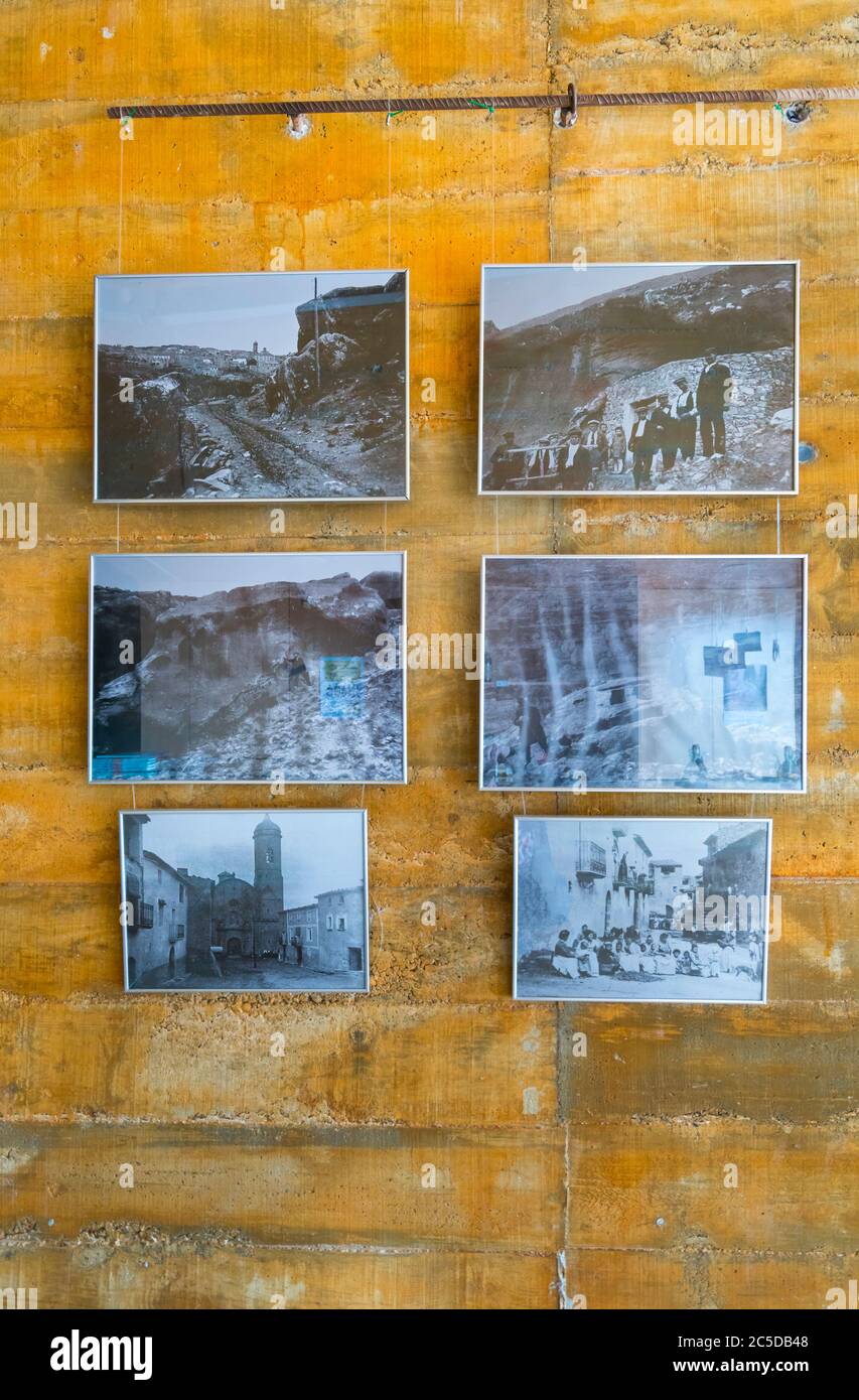 Centro de Interpretación, Arte Rupestre Levantino, La Roca dels Moros, Valle del Set, El Cogul, Les Garrigues, Lleida, Catalunya, Spain Stock Photo