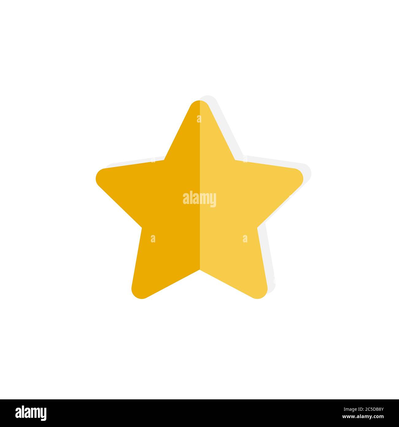 Yellow star on white background. Vector illustration in trendy flat ...