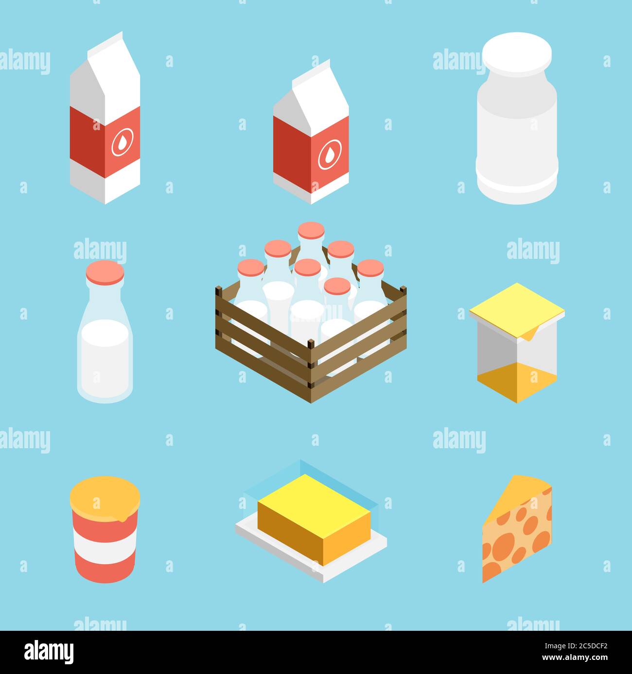 Isometric vector milk icon Stock Vector