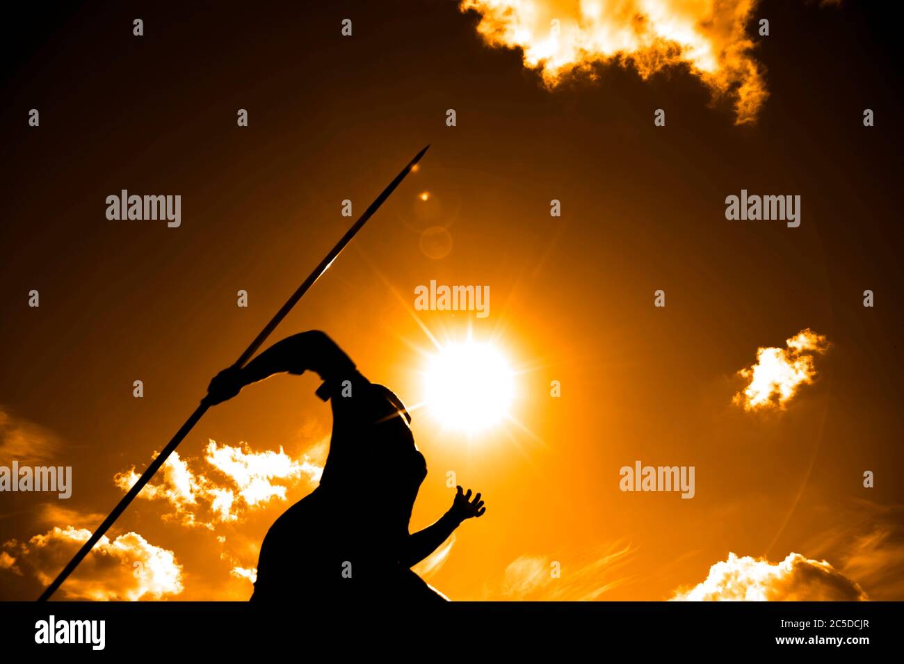 Javelin throw competition in the stadium Stock Photo Alamy