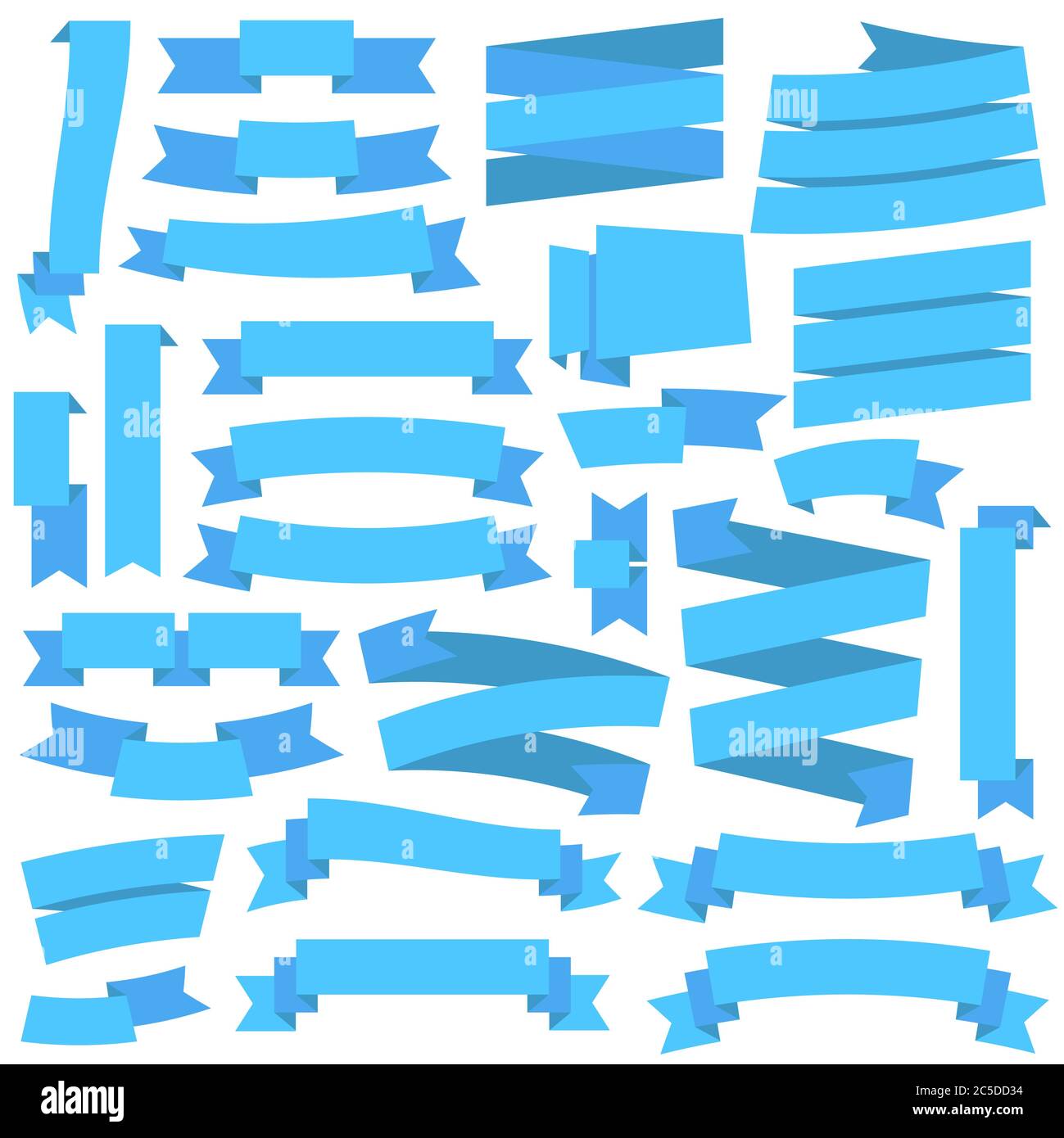 Vector Blue Ribbons Set Stock Vector Image & Art - Alamy