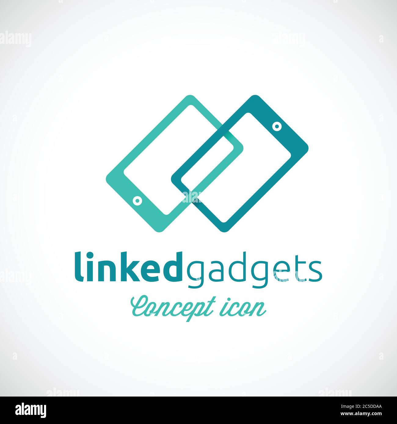 Linked Gadgets Abstract Vector Concept Icon Stock Vector