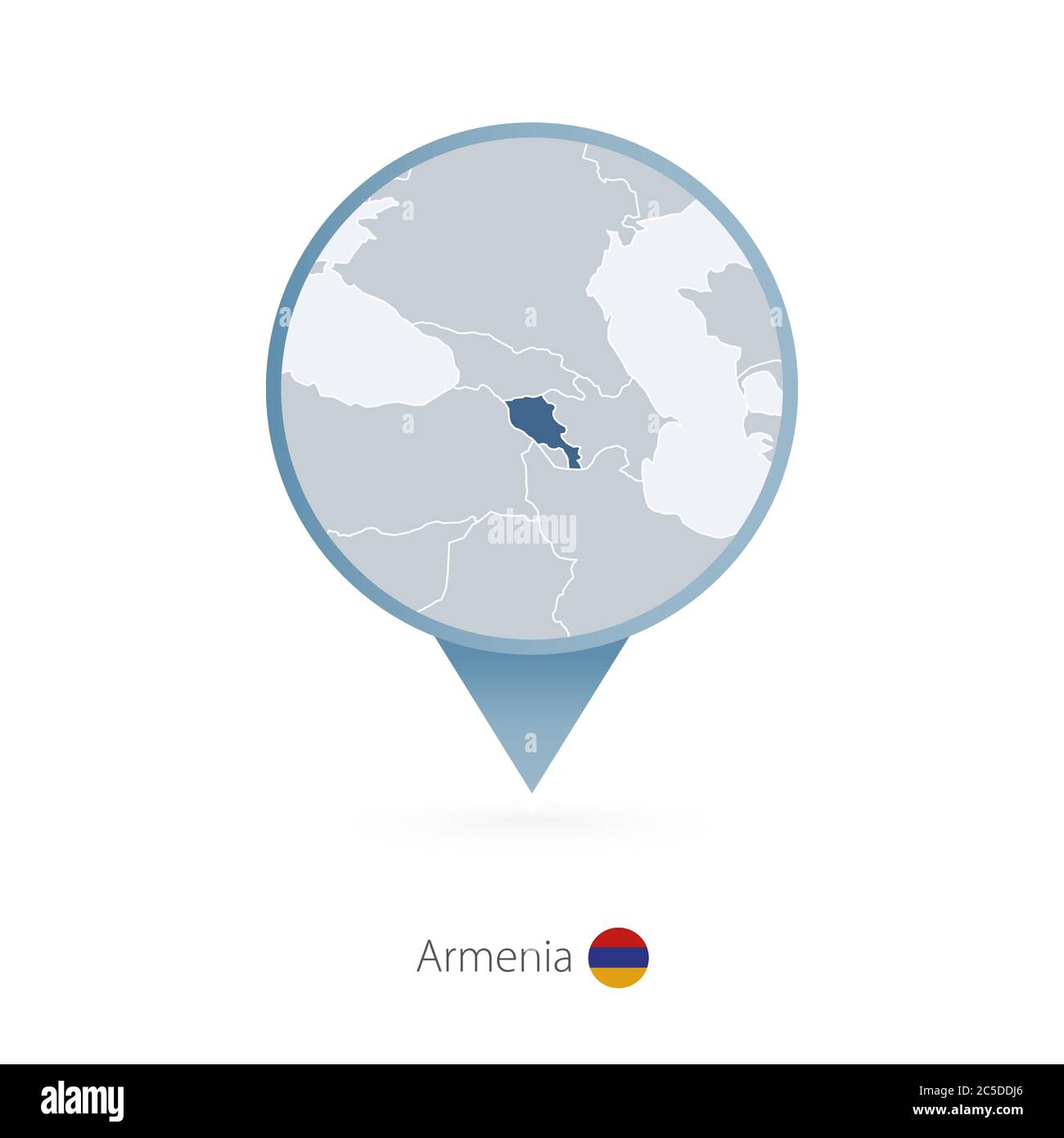 Armenia higt detailed map with subdivisions Vector Image