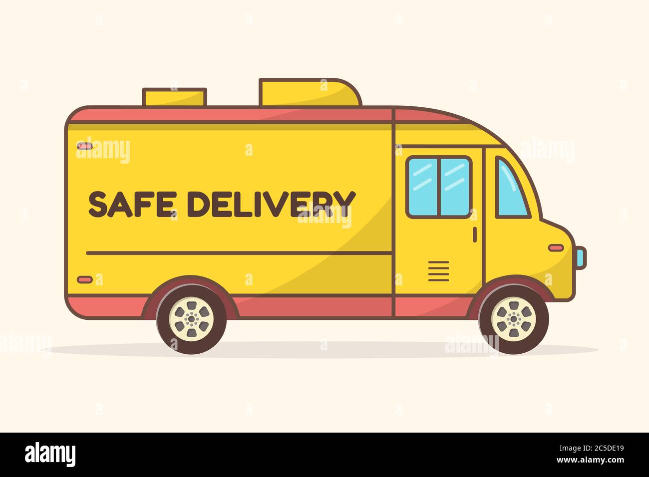 Delivery truck flat style vector stock illustration Stock Vector