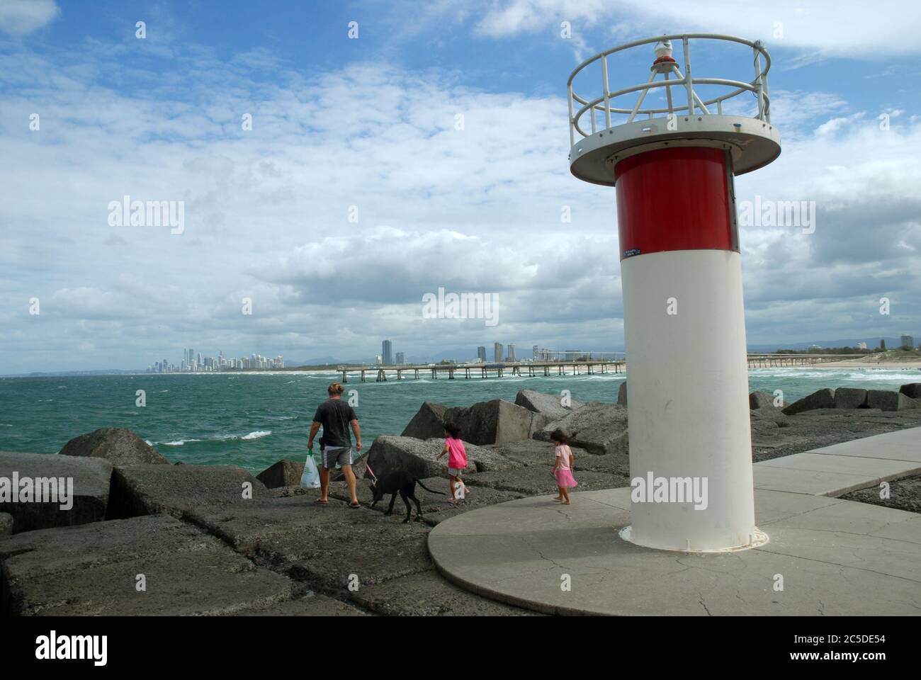 The Lighthouse, The Spit beach, Surfers Paradise, Gold Coast, Queensland, Australia. Stock Photo