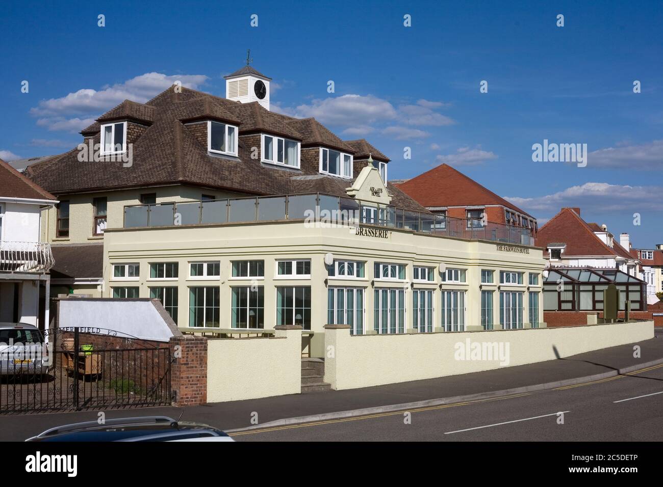 The Fairways hotel, Porthcawl, late on early summer afternoon during the 2020 lockdown Stock Photo