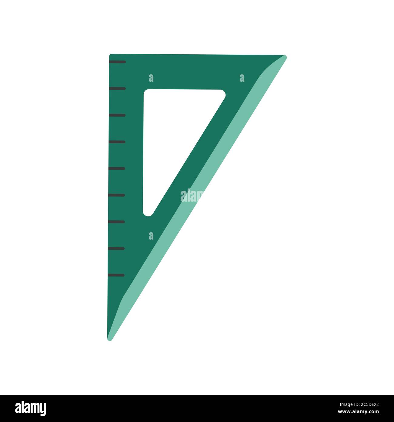 Triangular rule on white background. Vector illustration in trendy flat ...