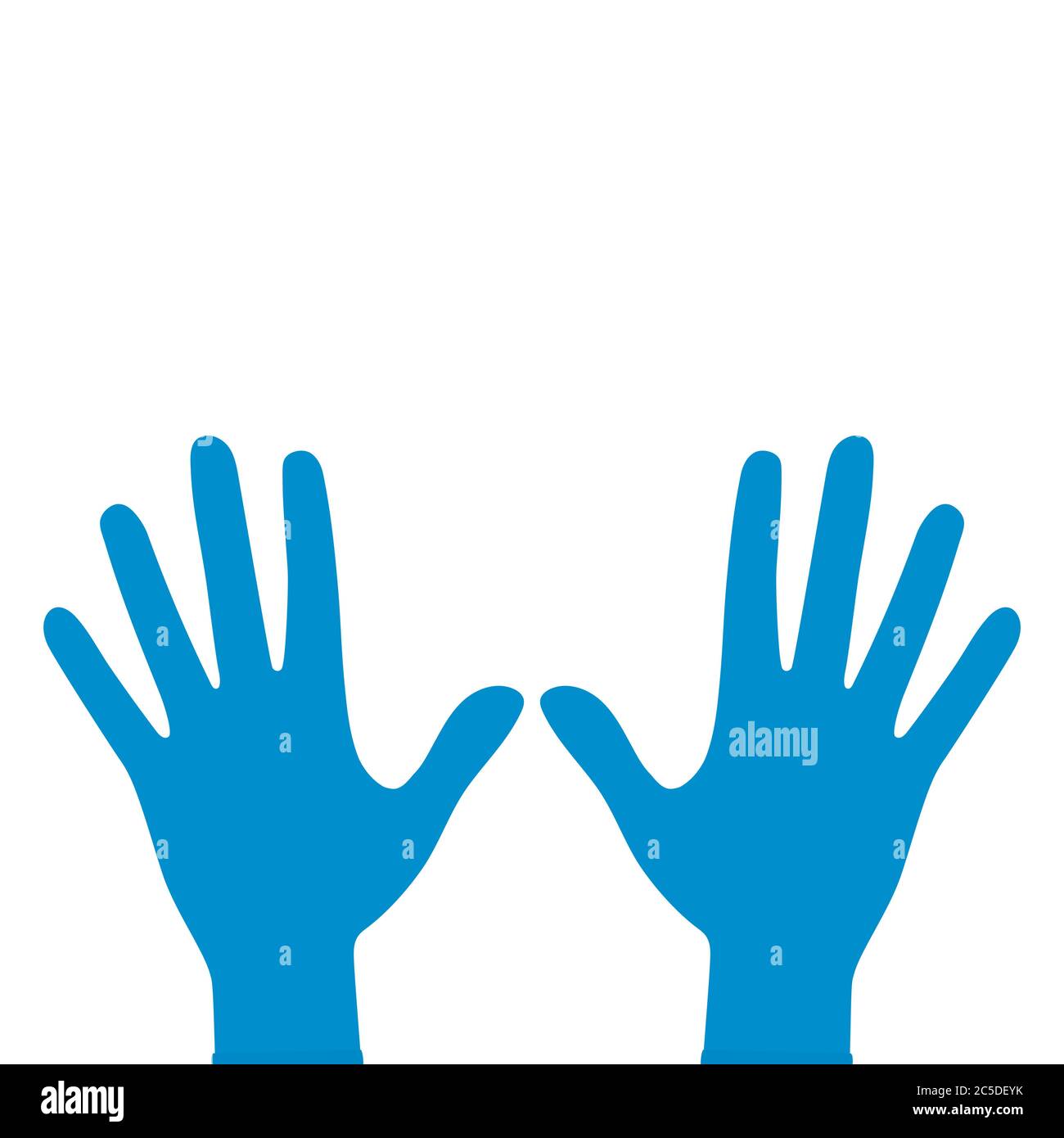 Hands in rubber medical gloves, protection against viruses and bacteria. Flat illustration, vector Stock Vector