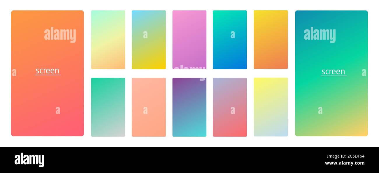 Pastel gradient smooth and vibrant soft color background set Stock ...