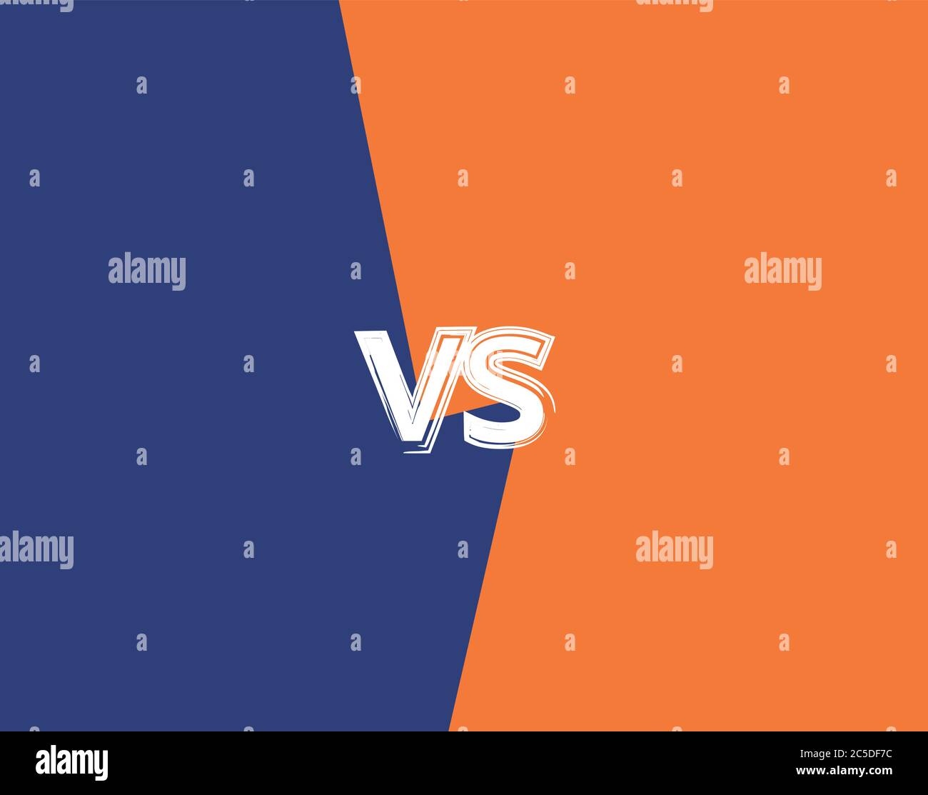Vs template. Versus comparison blank. Decorative battle cover with lettering. Vector color illustration with divider and copy space for contestantes. Stock Vector