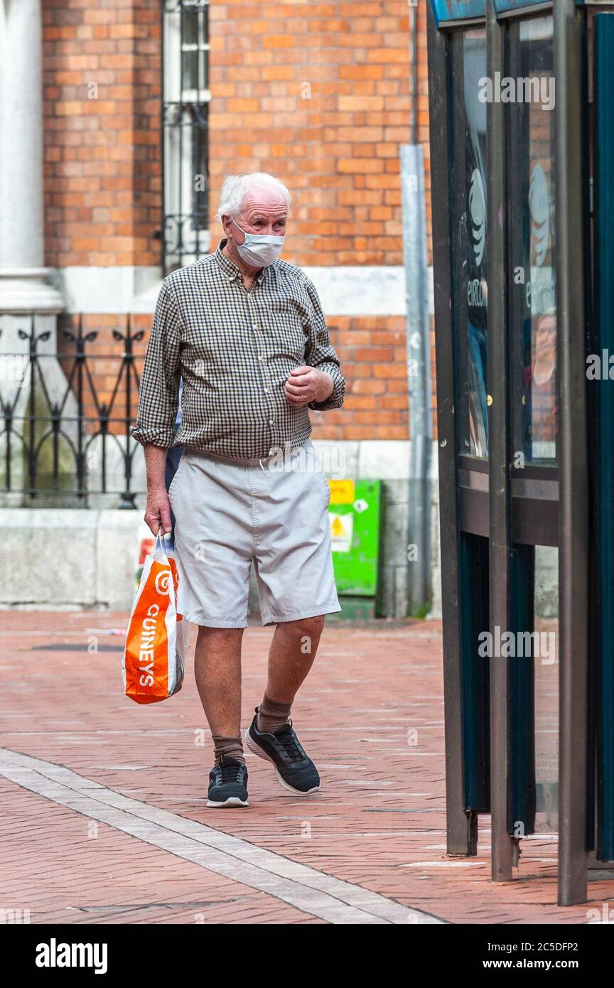 Cork Ireland 2nd July 2020 A Man Wears A Face Mask In Cork City To Protect Himself Against Covid 19 Credit Ag News Alamy Live News Stock Photo Alamy