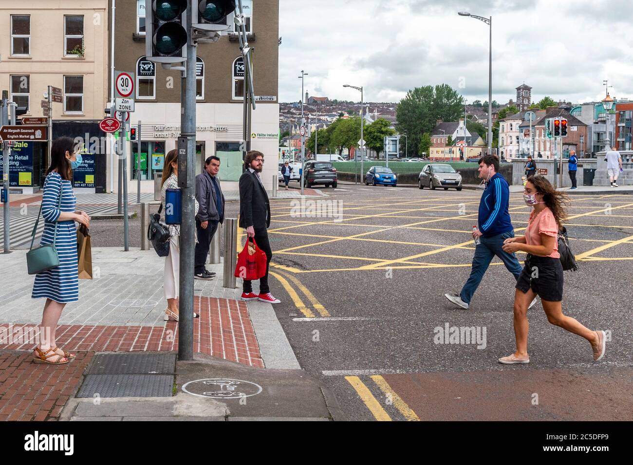Cork, Ireland. 2nd July, 2020. People wear face masks in Cork city to protect themselves against Covid-19. Credit: AG News/Alamy Live News Stock Photo