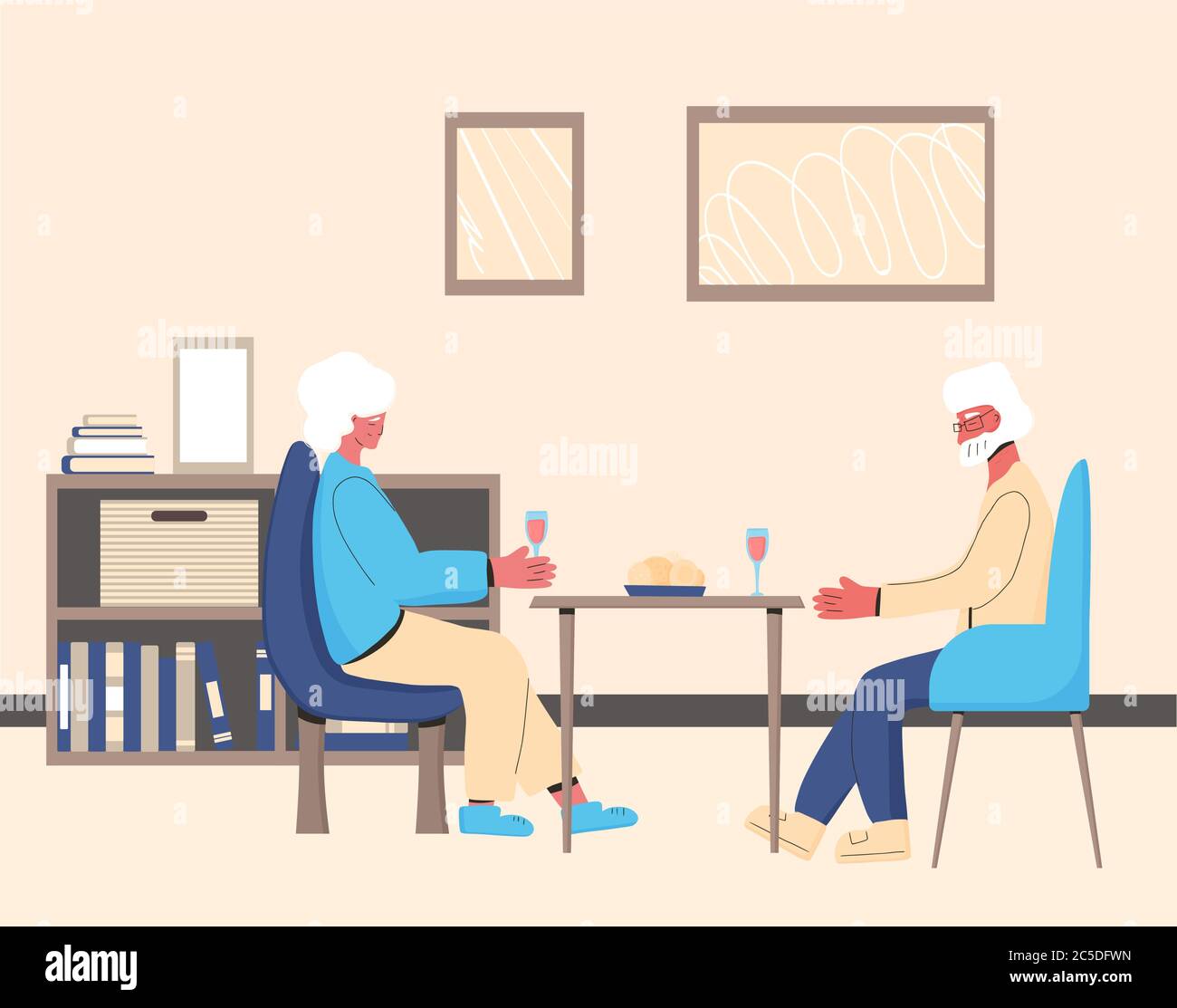 old-woman-drinking-wine-grey-hair-stock-vector-images-alamy