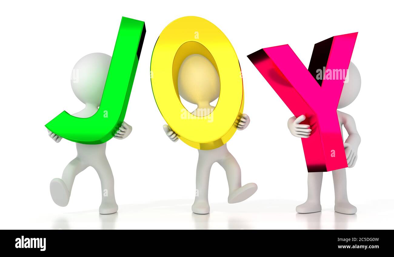 Joy - colorful letters - 3D illustration Stock Photo - Alamy