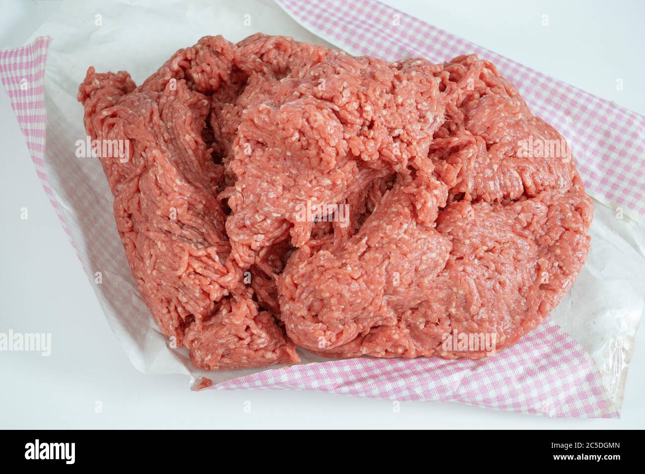 raw ground beef on a white background Stock Photo