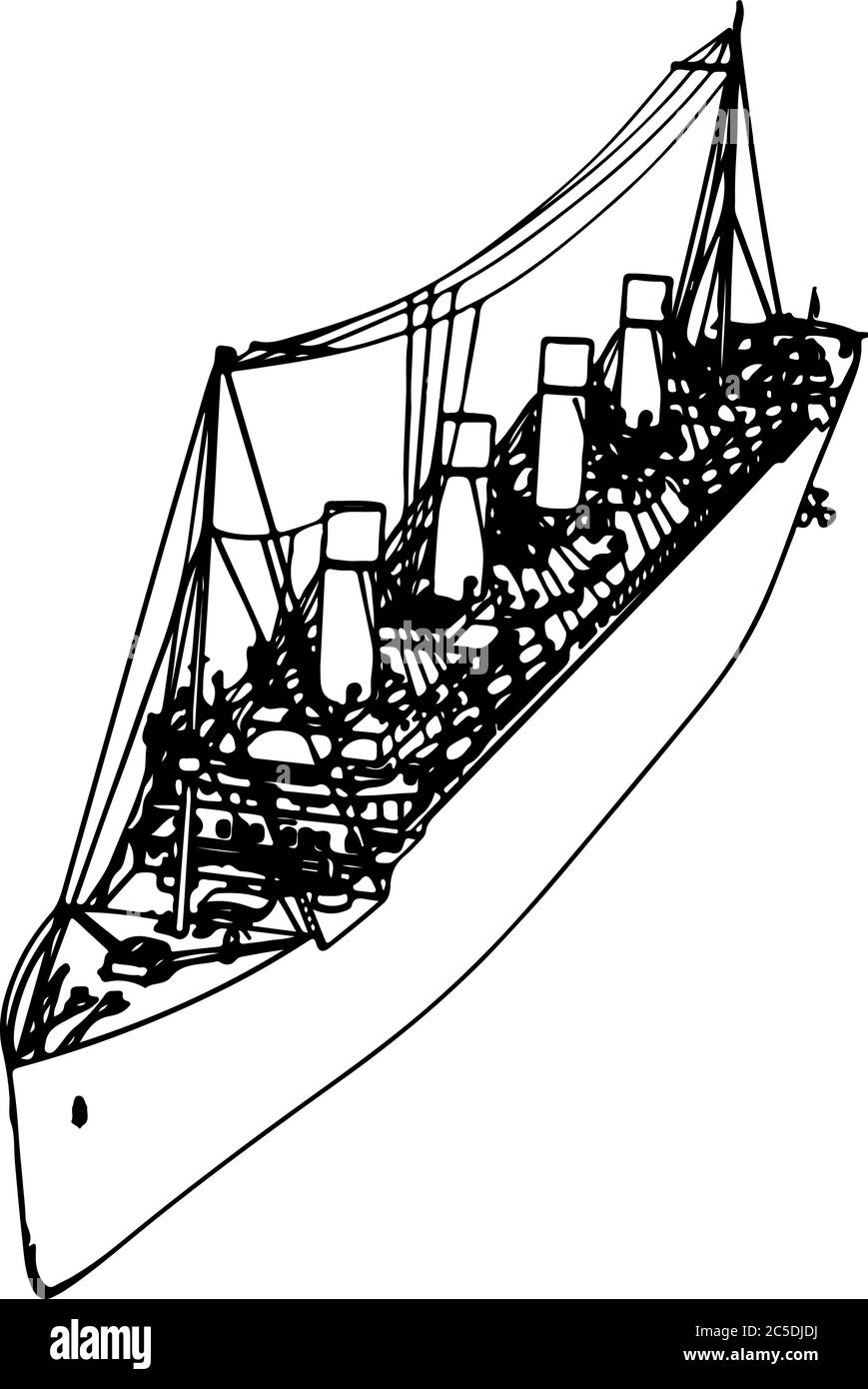 Titanic Drawing - How To Draw The Titanic Step By Step