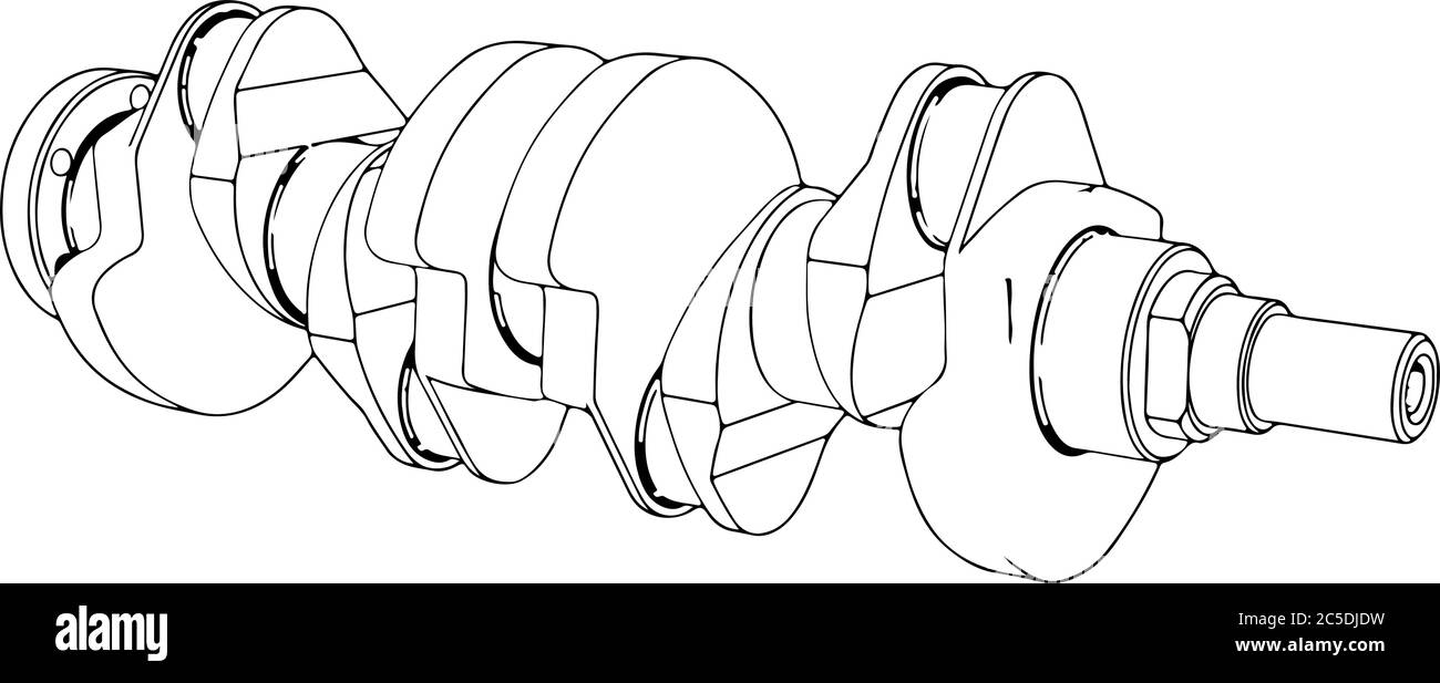 sketch crankshaft vector on a white background Stock Vector Image & Art