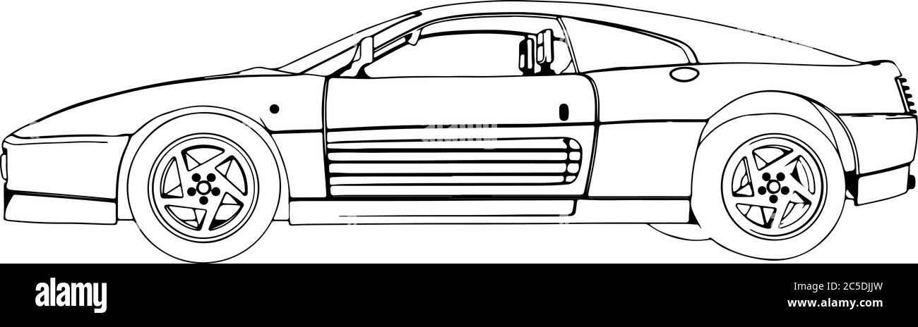sketch of the sports car on a white background vector Stock Vector ...