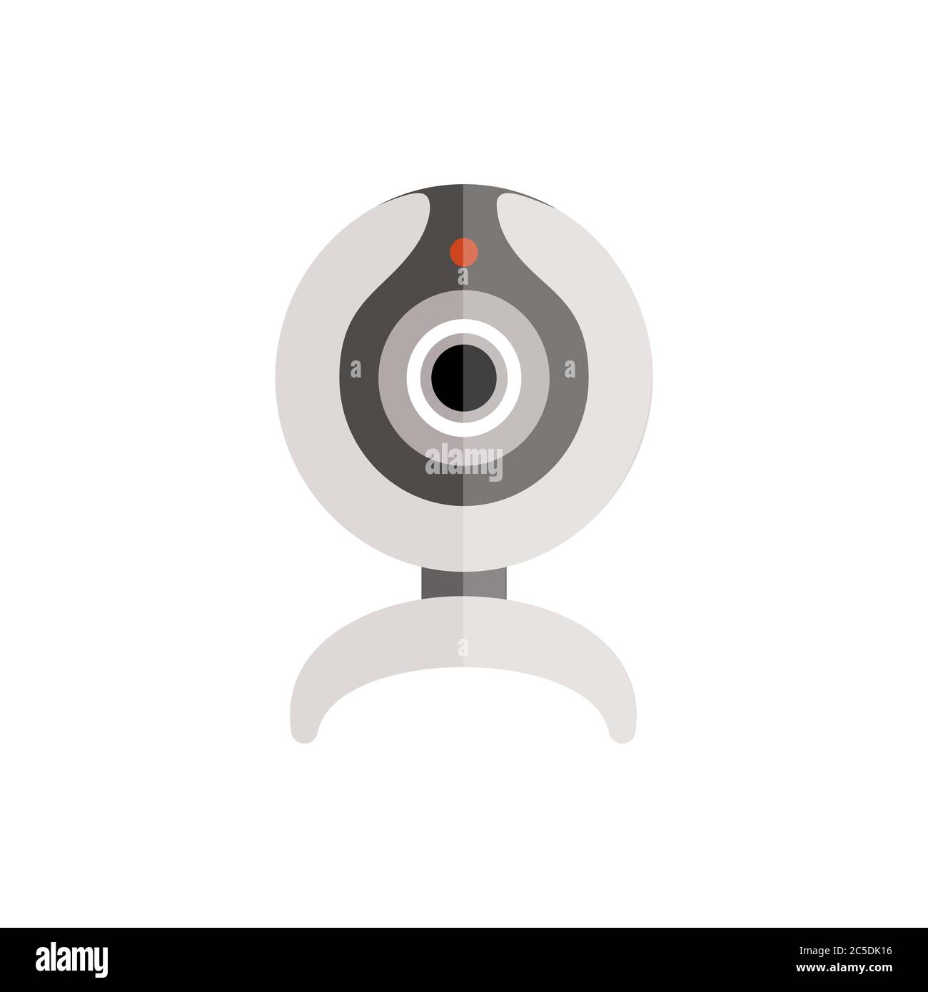 Webcamera from computer on white background. Vector illustration in trendy flat style. Stock Vector