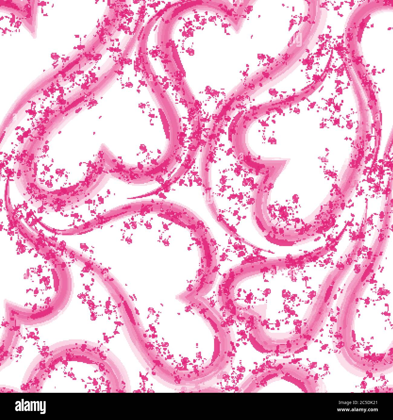 Vector seamless watercolor texture from hearts flowing into each other ...