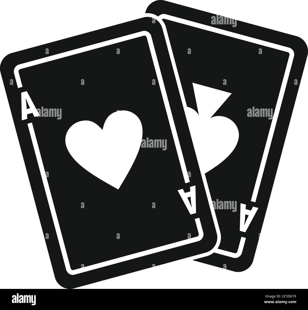 Video game playing cards icon. Simple illustration of video game playing cards vector icon for web design isolated on white background Stock Vector