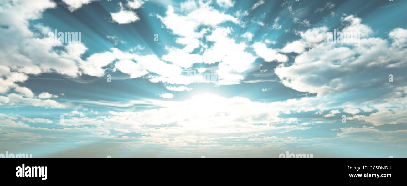 sunrise with clouds, light and god rays Stock Photo - Alamy