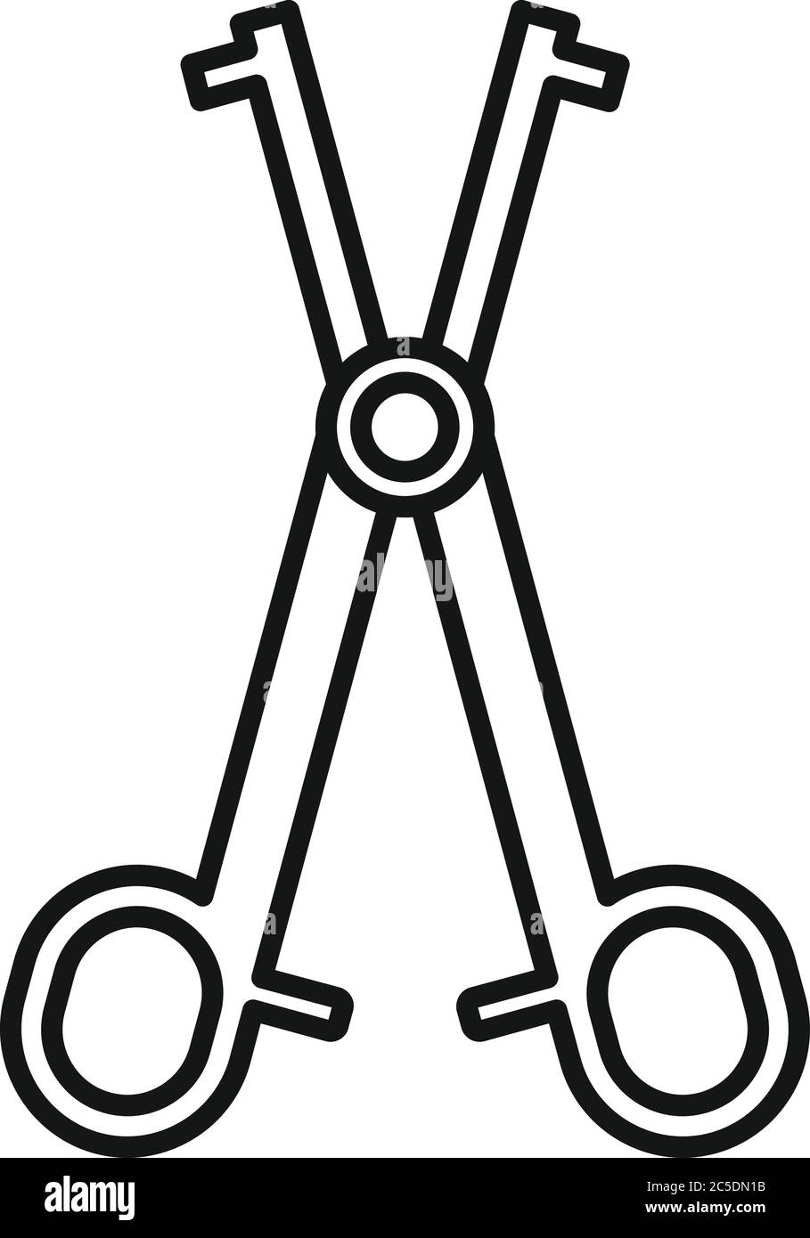 Piercing scissors icon. Outline piercing scissors vector icon for web