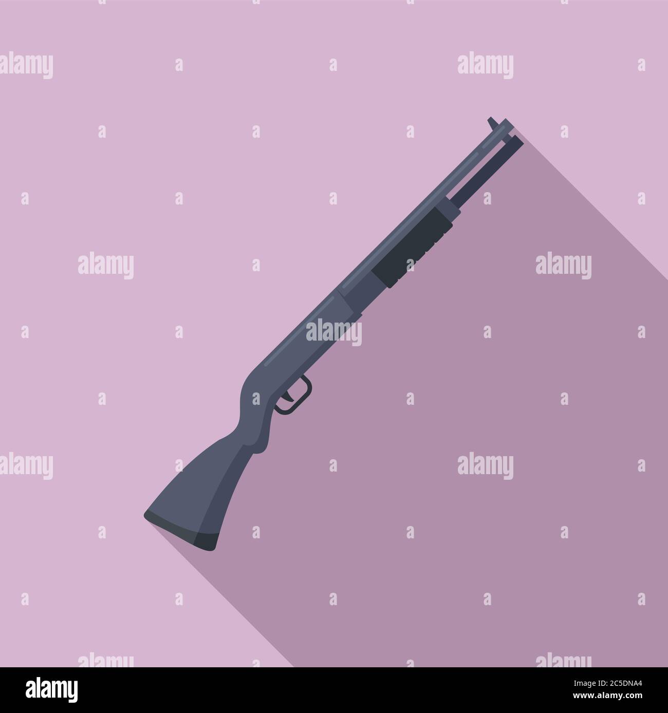 Police shotgun icon. Flat illustration of police shotgun vector icon for web design Stock Vector