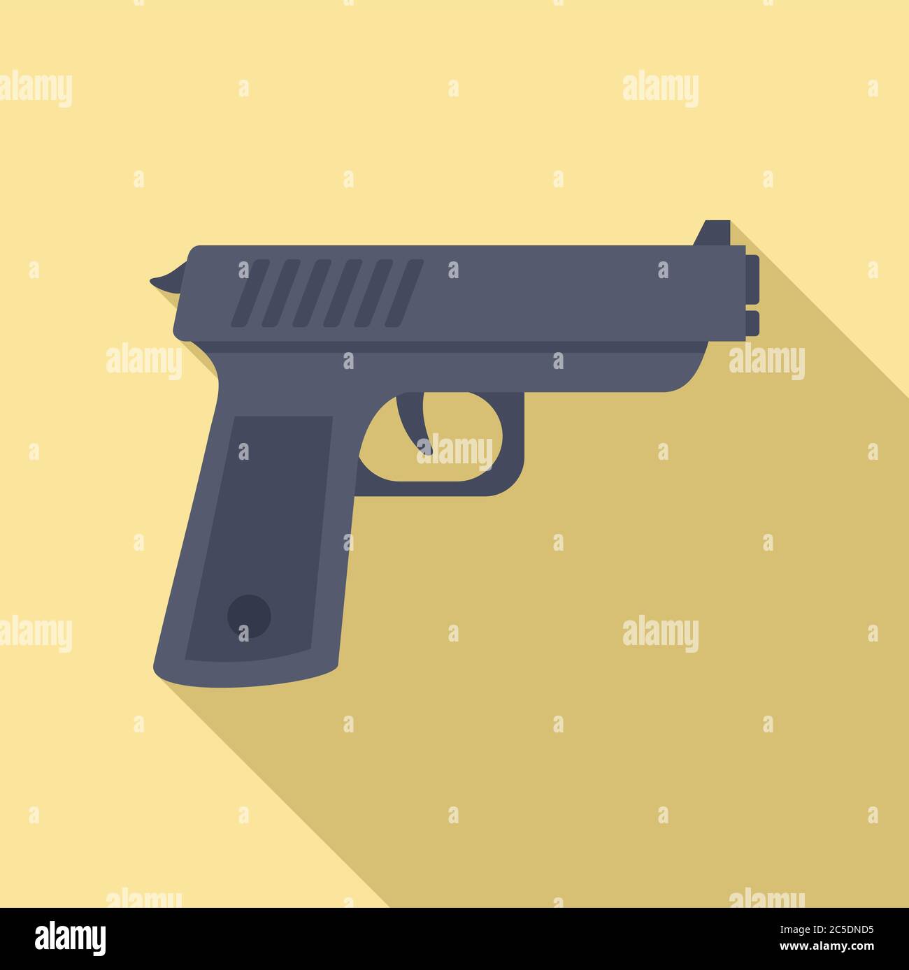 Policeman gun icon. Flat illustration of policeman gun vector icon for web design Stock Vector