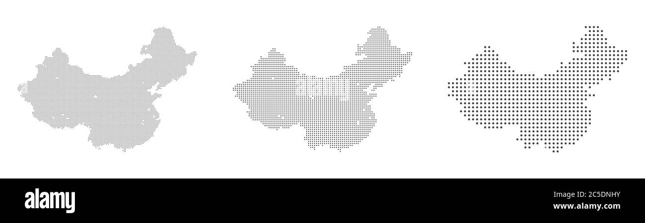 Abstract China Map with dot Pixel Spot Modern Concept Design Isolated on White background Vector illustration. Stock Vector