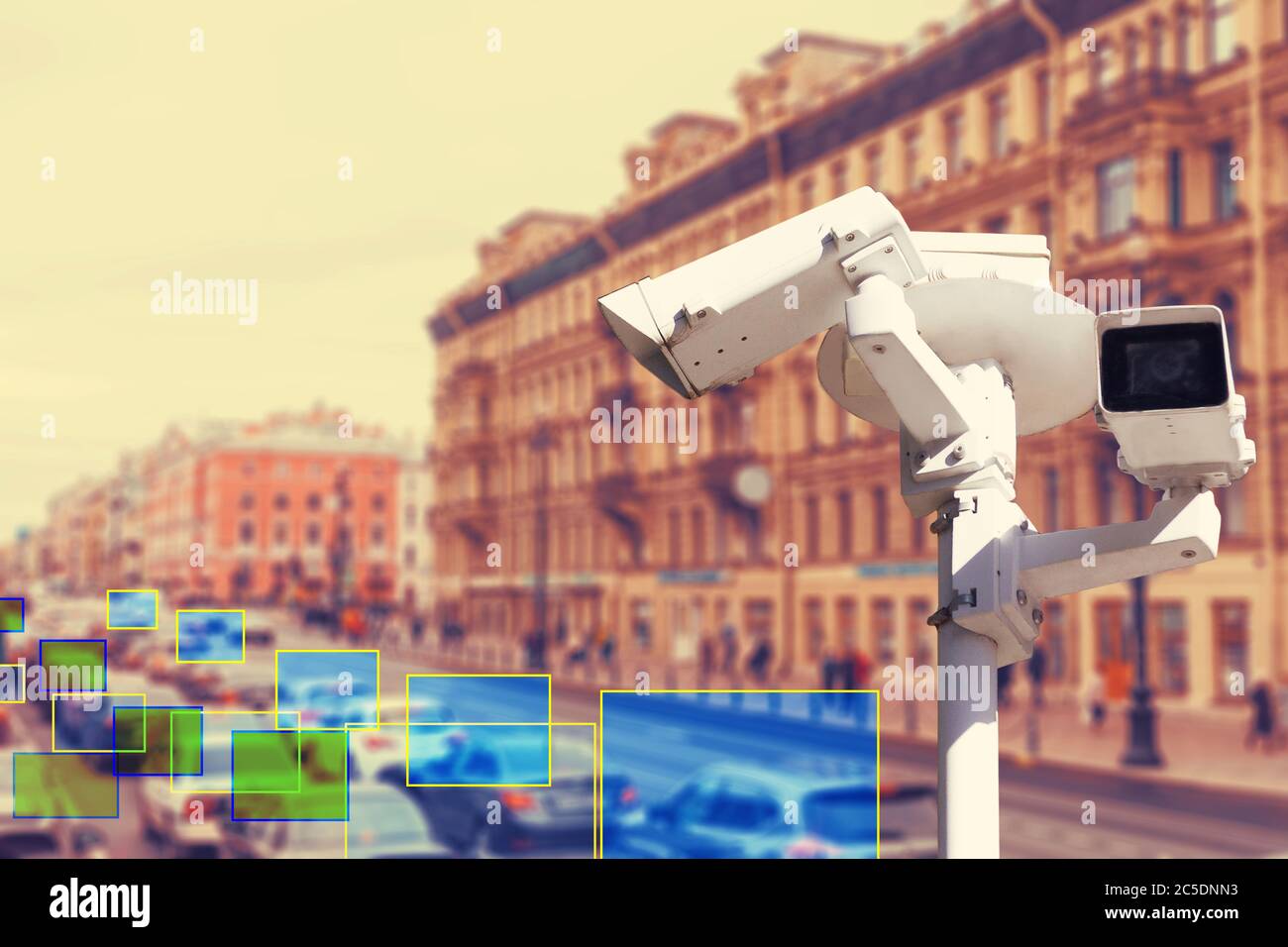 The concept of video surveillance and security technologies. Video