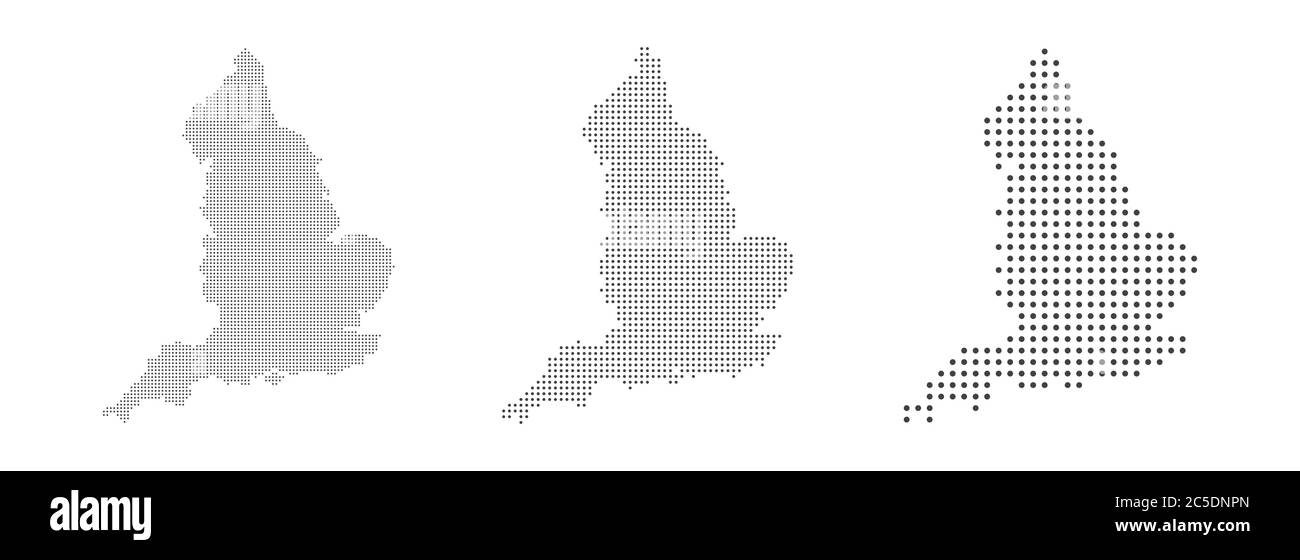Abstract England Map with dot Pixel Spot Modern Concept Design Isolated on White background Vector illustration. Stock Vector