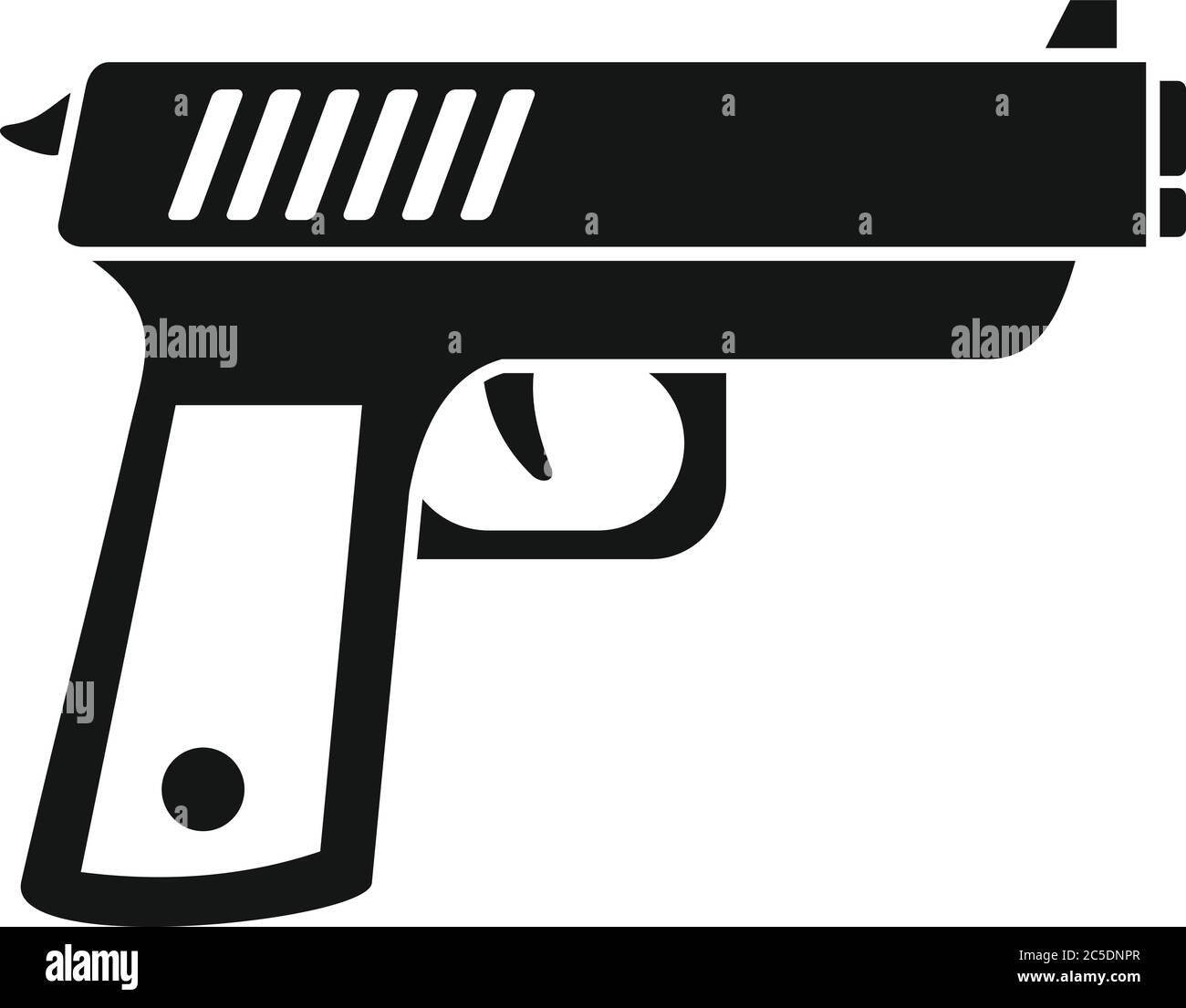 Policeman gun icon. Simple illustration of policeman gun vector icon for web design isolated on white background Stock Vector