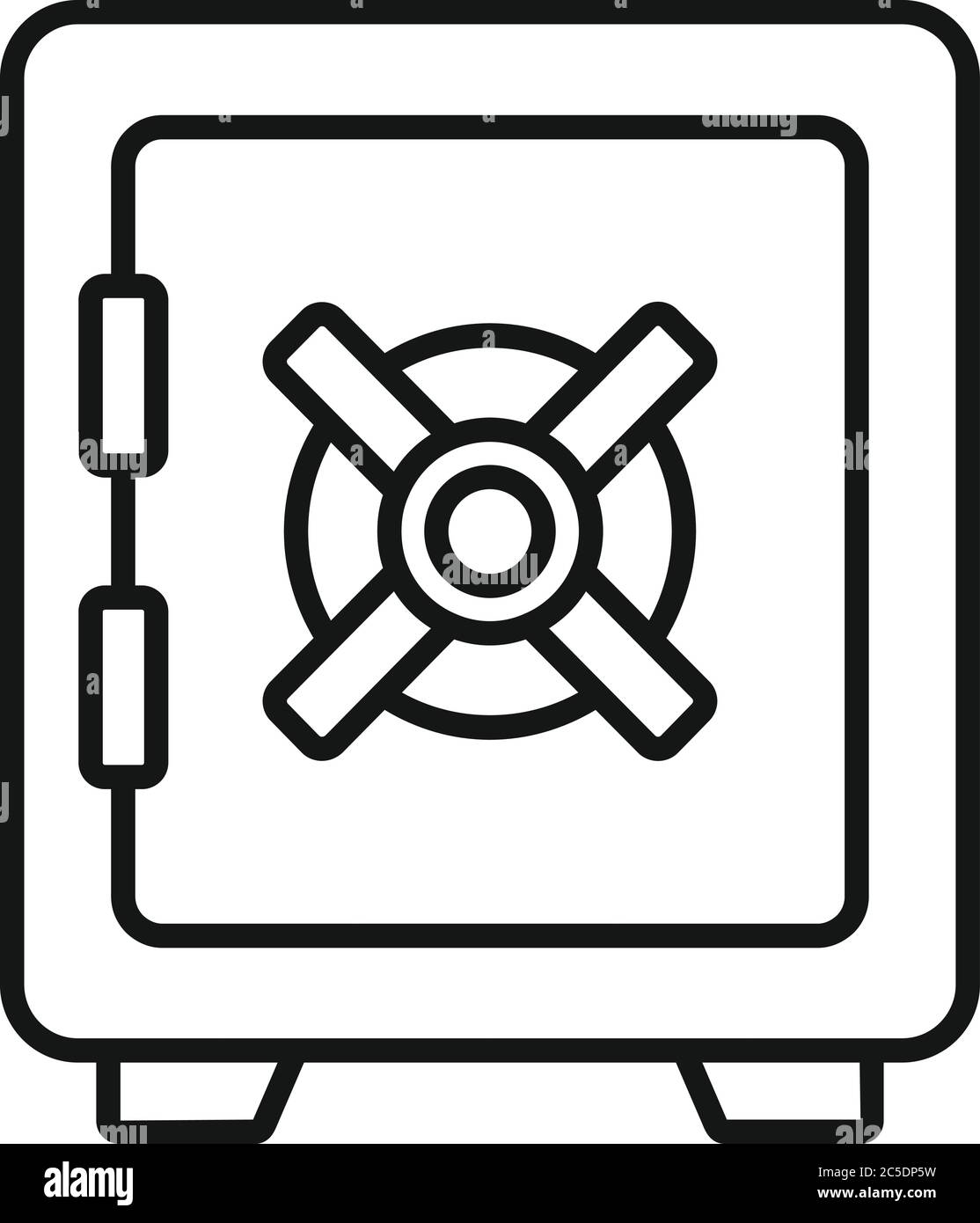 Police safe icon. Outline police safe vector icon for web design