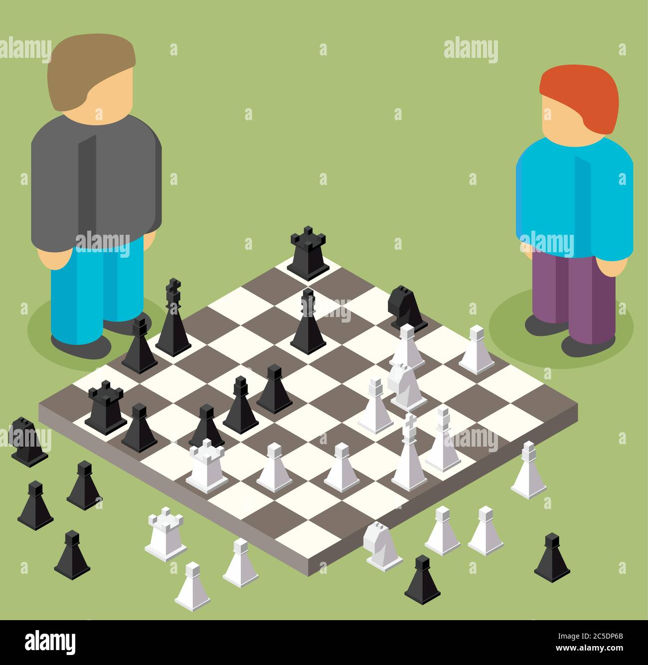 chess isometric. game isometric series Stock Vector