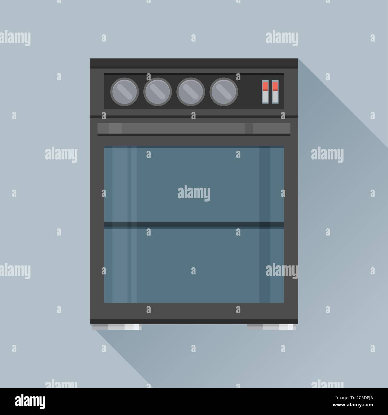 Modern flat design concept icon kitchen stove oven. Vector illustration ...