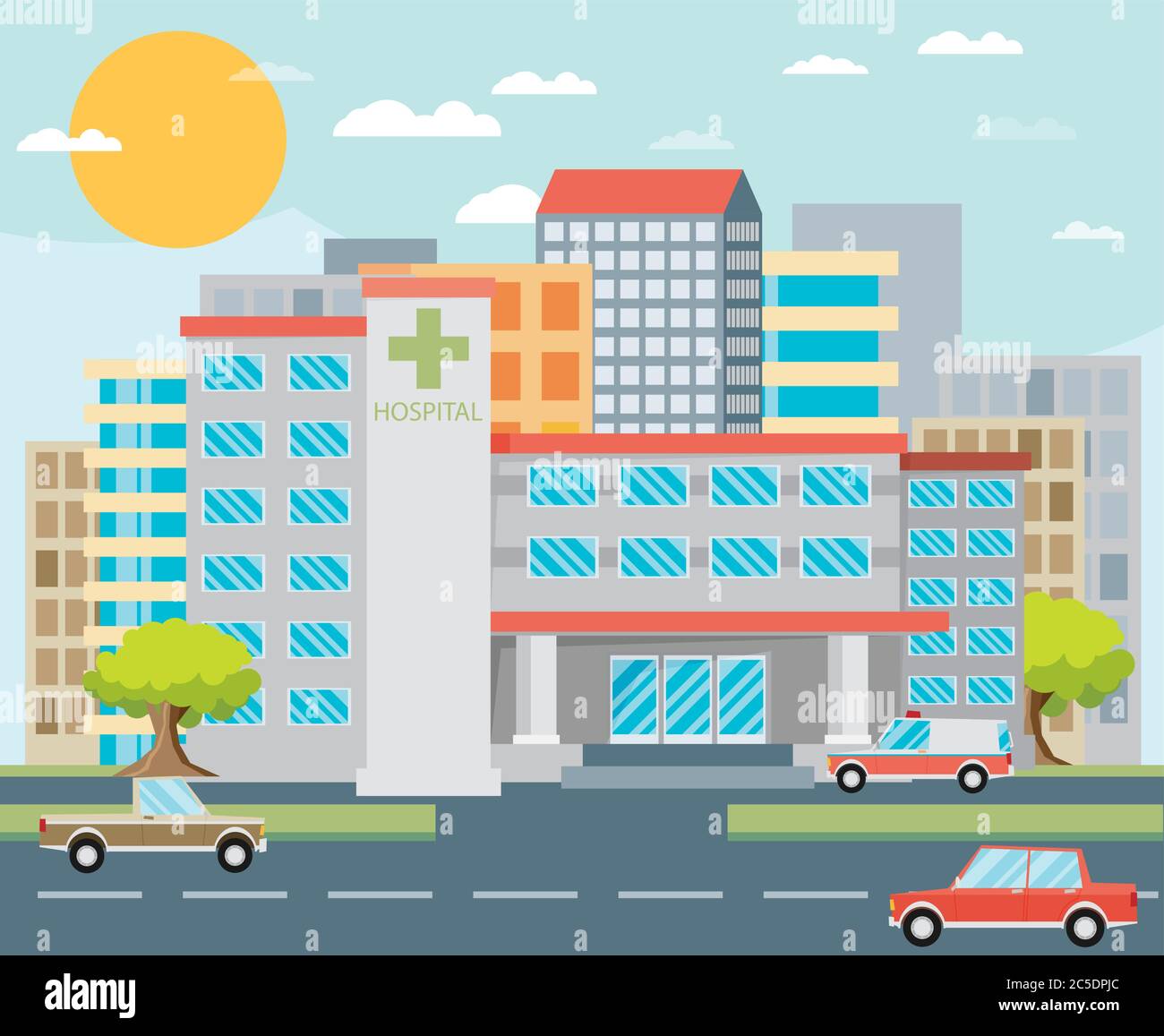 City hospital building in flat style Stock Vector Image & Art - Alamy