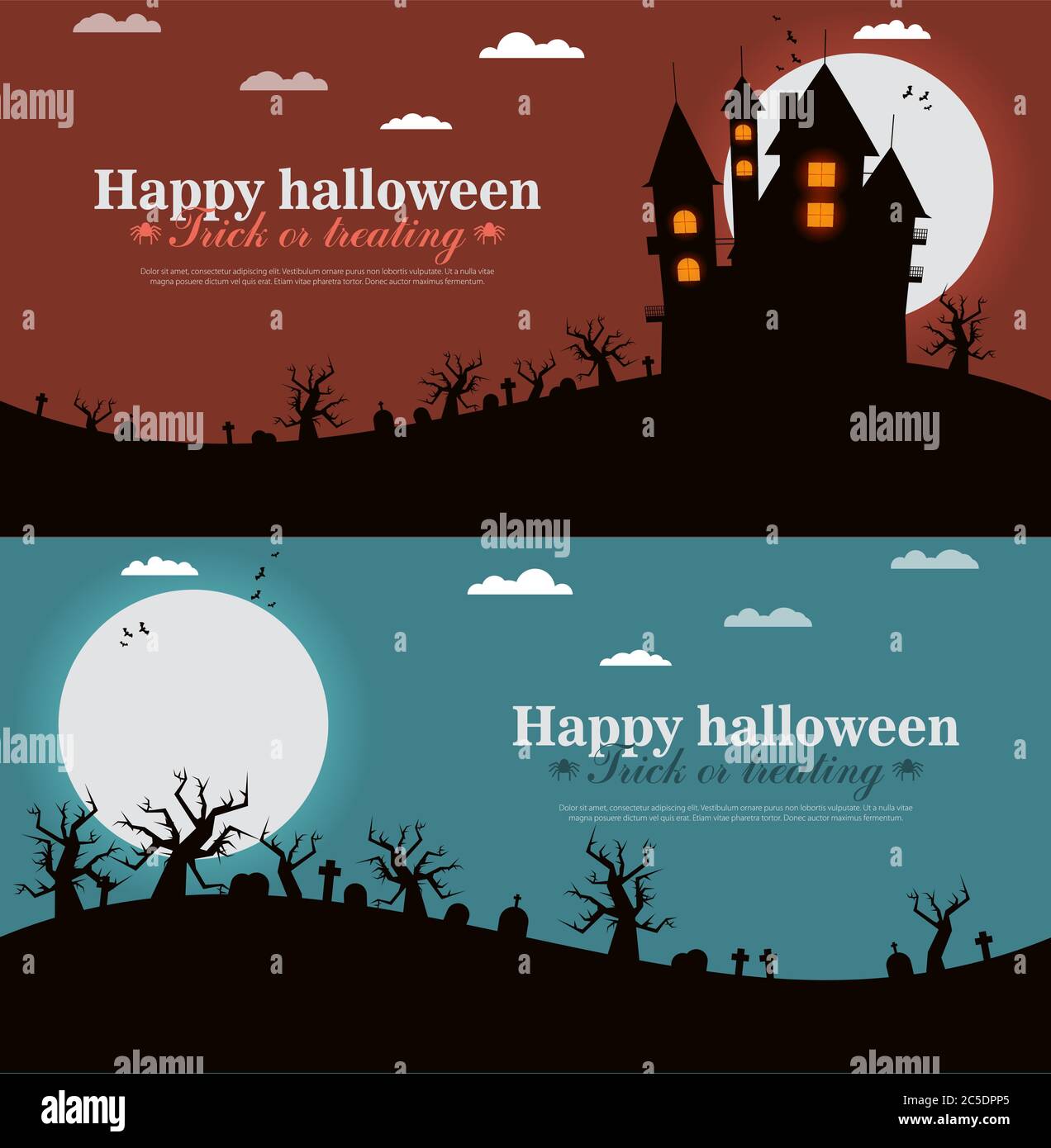 Vector : Castle and moon Halloween background Stock Vector Image & Art ...